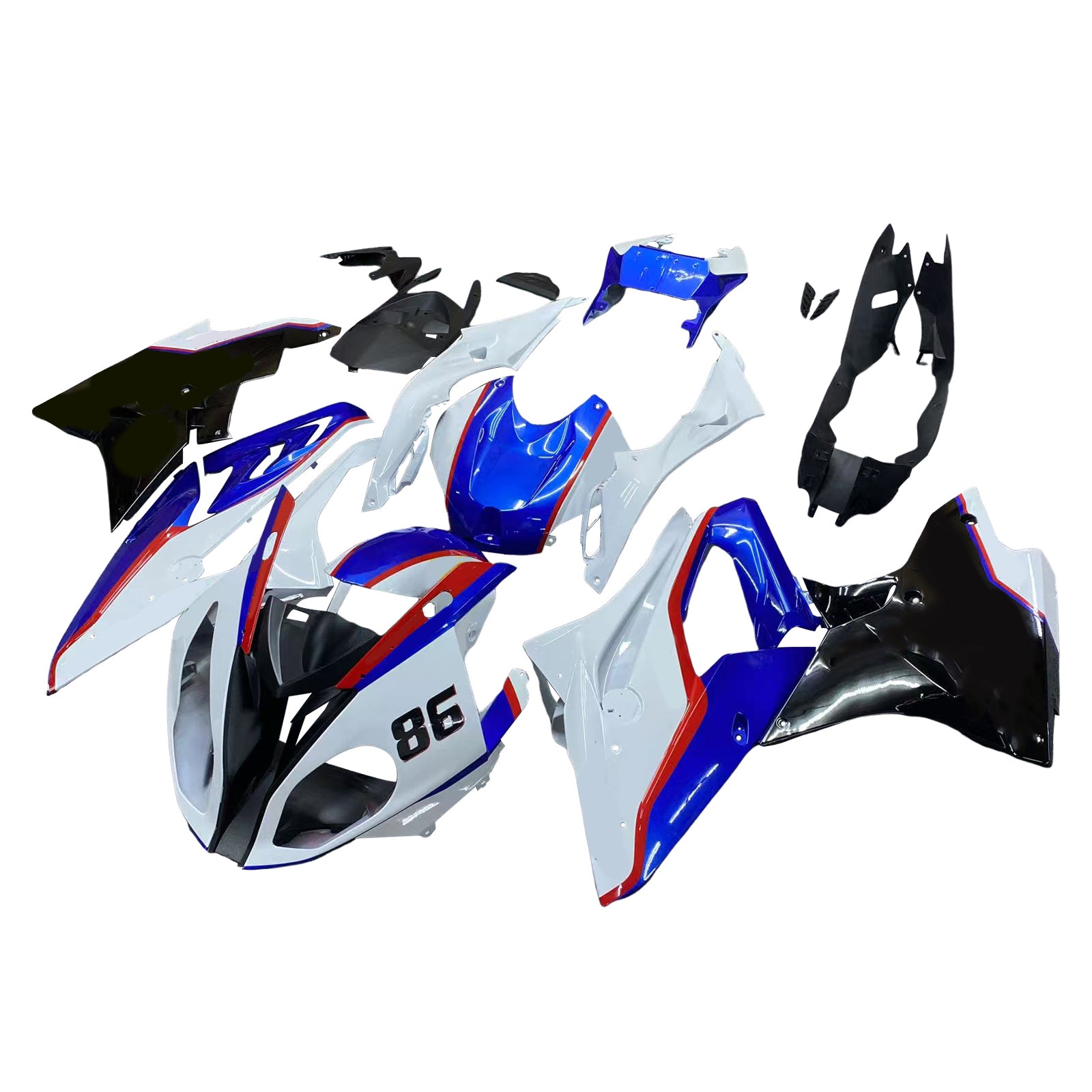 Amotopart BMW S1000RR 2017-2018 Blue&Red Style4 Fairing Kit