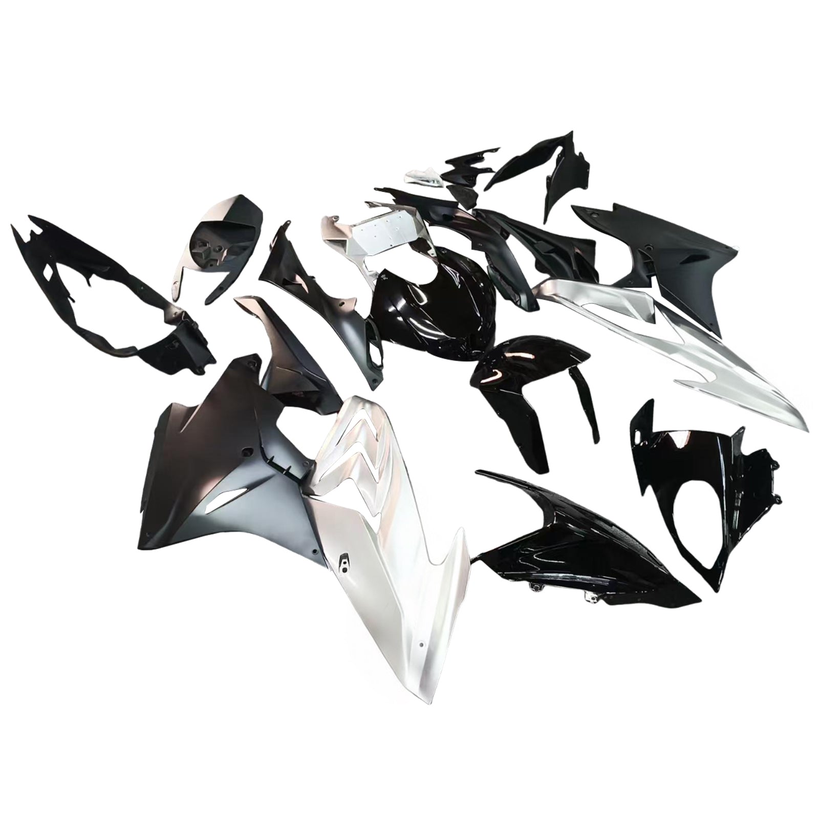 Amotopart BMW S1000RR 2017-2018 Noir&Kit de carénage argenté