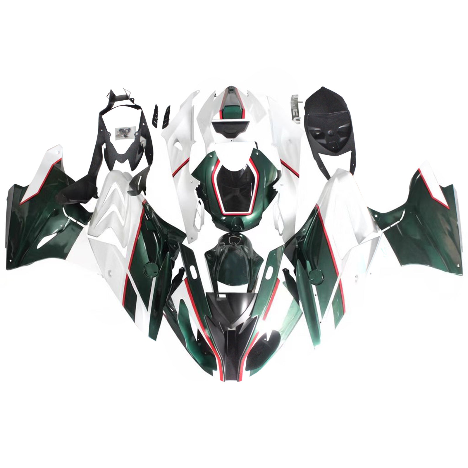 Amotopart BMW S1000RR 2017-2018 Green&White Fairing Kit