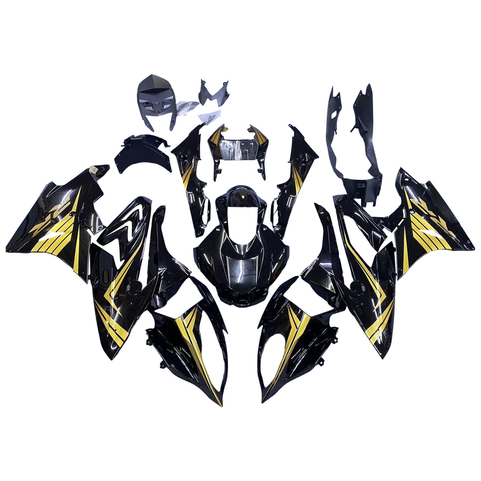 Amotopart BMW S1000RR 2017-2018 Schwarz&Gold Verkleidungssatz