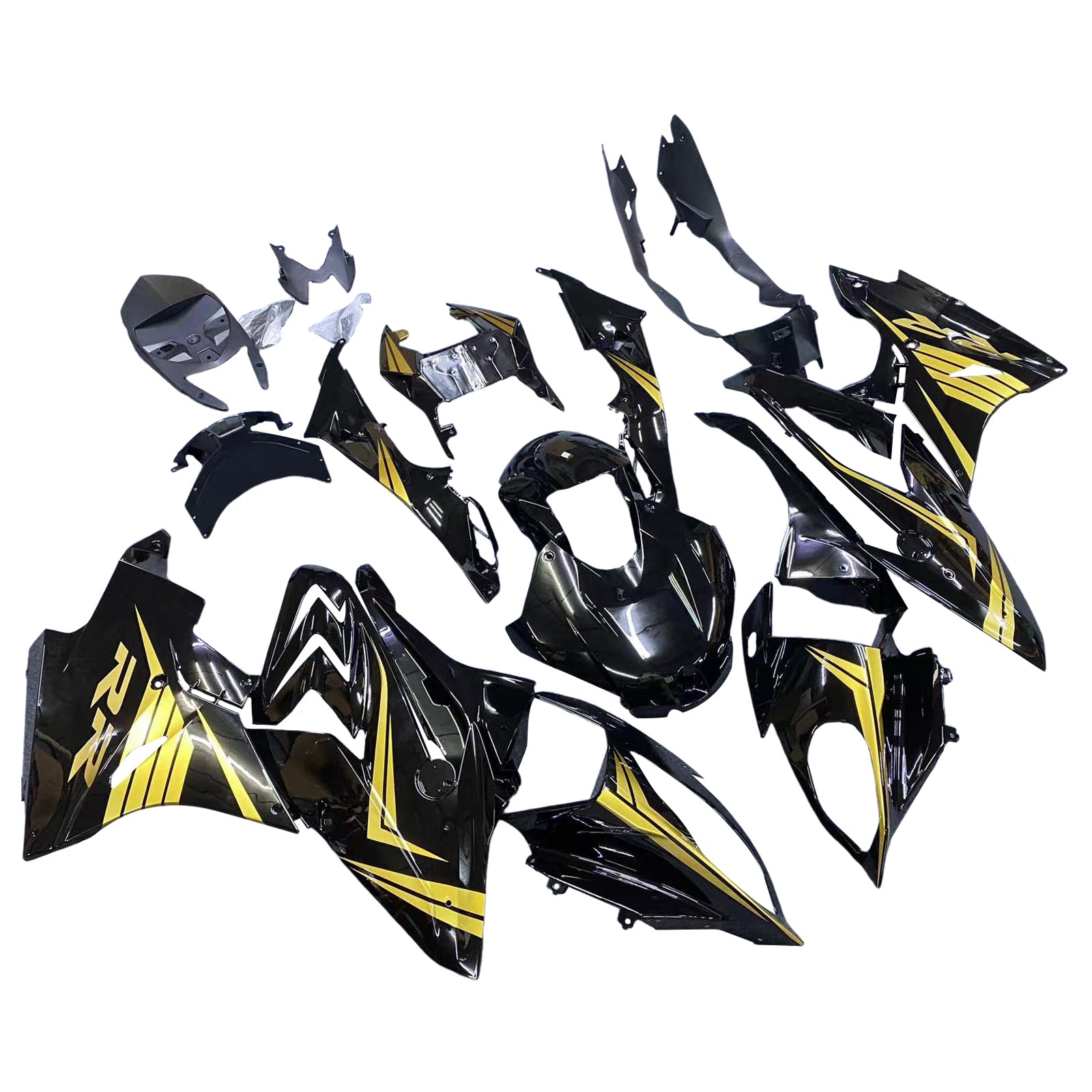 Amotopart BMW S1000RR 2017-2018 Schwarz&Gold Verkleidungssatz