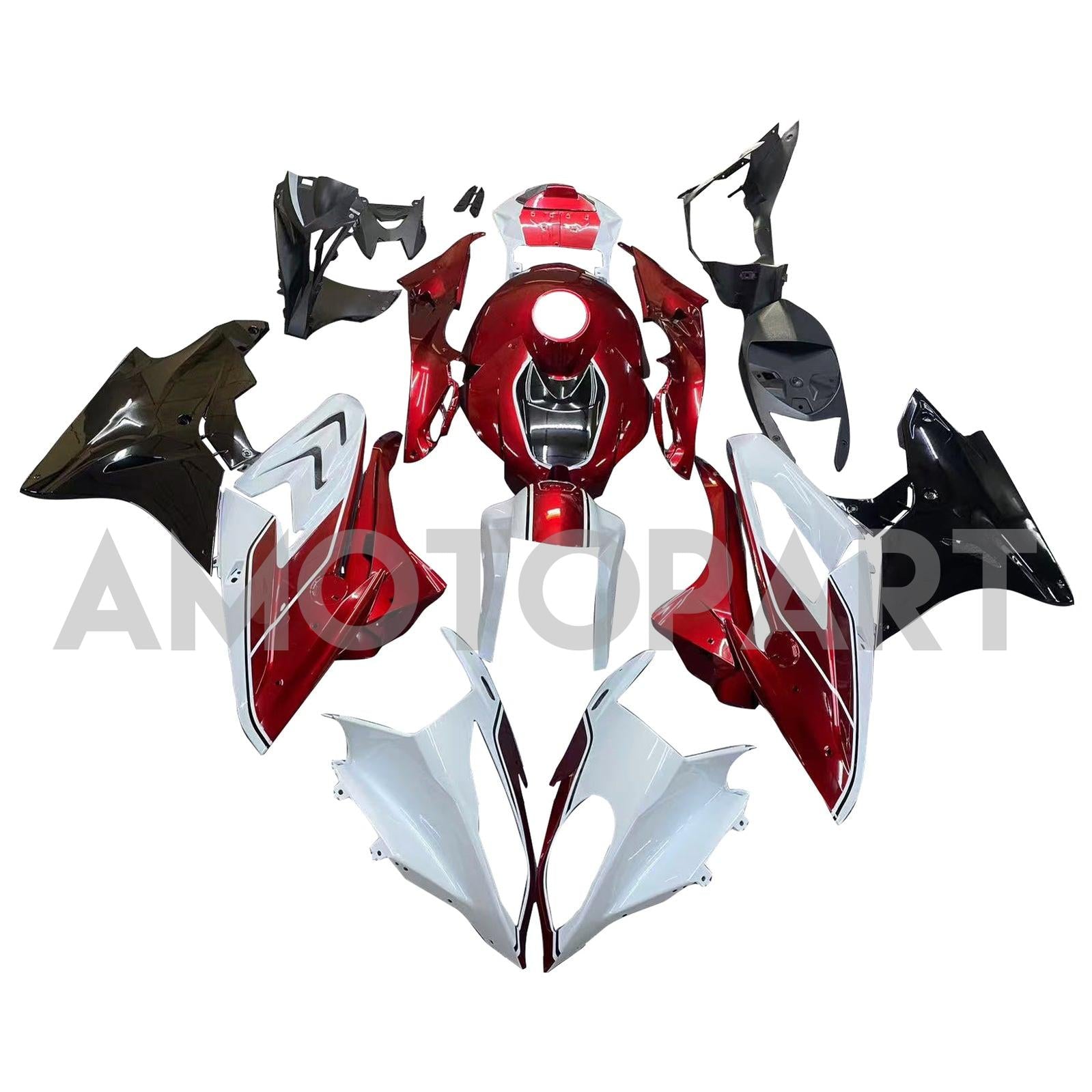 Amotopart 2017-2018 BMW S1000RR Glossy Red Black White Fairing Kit