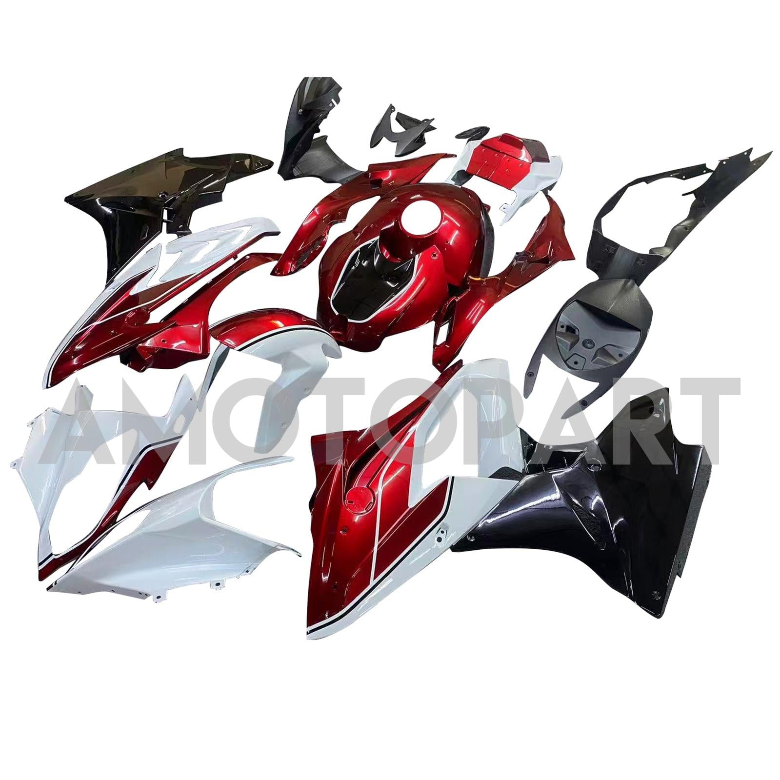 Amotopart 2017-2018 BMW S1000RR Glossy Red Black White Fairing Kit
