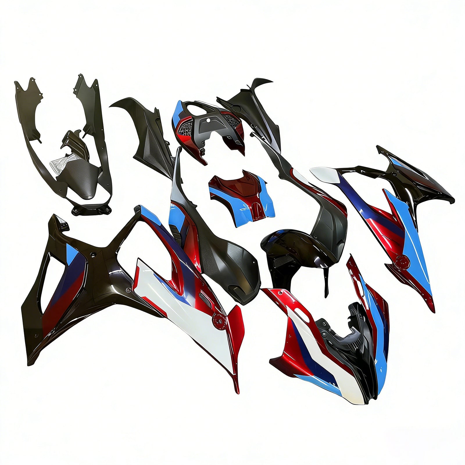 Amotopart 2019–2022 BMW S1000RR M1000RR Schwarz Rot Blau Verkleidungsset
