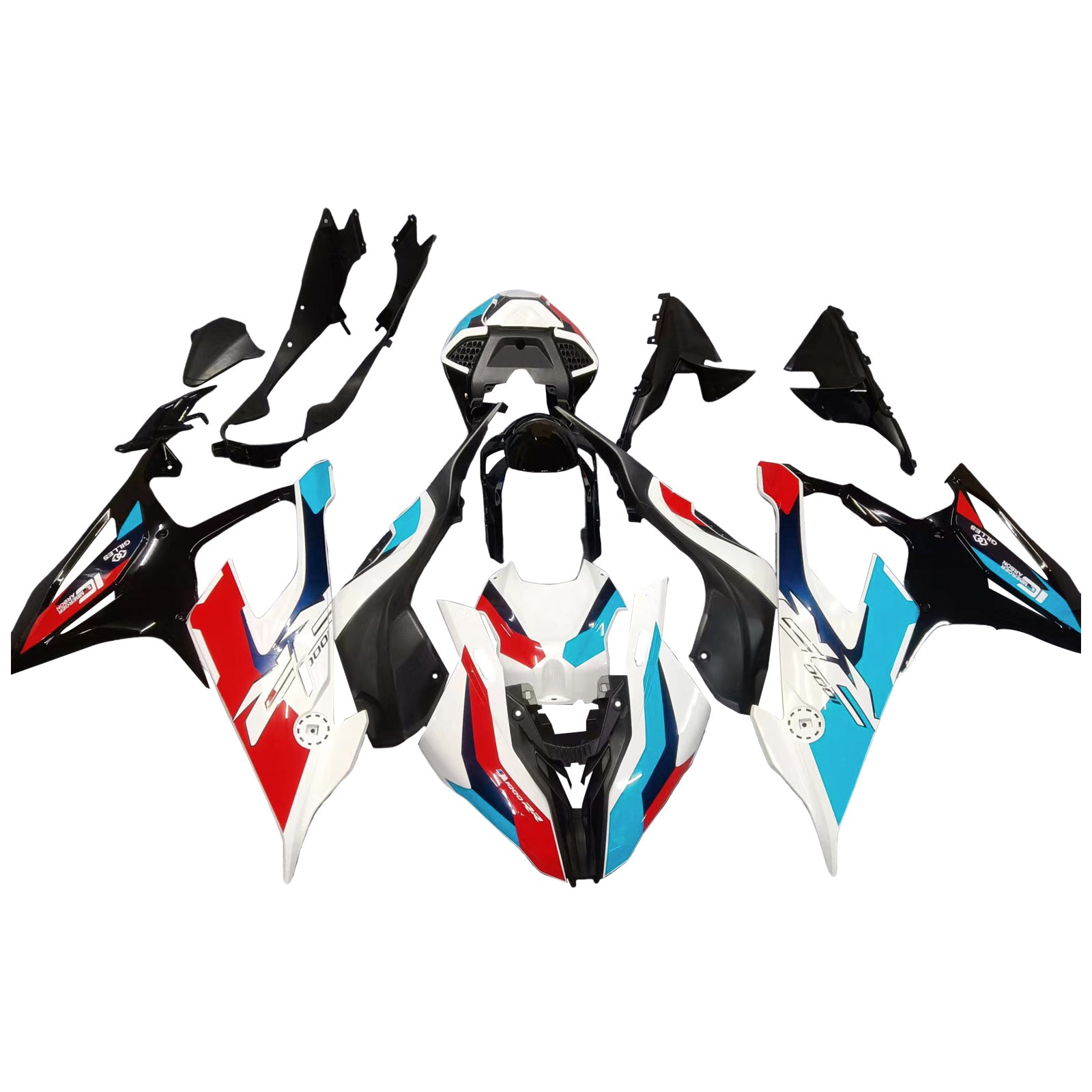 Amotopart 2019-2022 BMW S1000RR/M1000RR ブラック ホワイト レーシング フェアリング キット