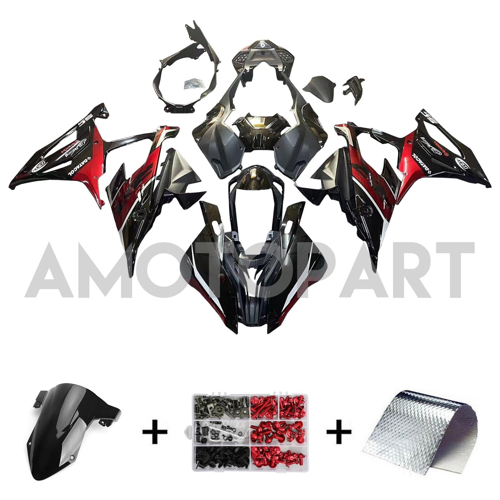 Amotopart 2019-2022 BMW S1000RR/M1000RR Dark Red Racing Fairing Kit