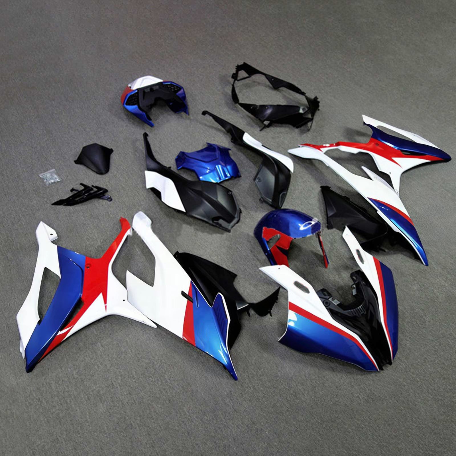 Amotopart 2019-2022 BMW S1000RR/M1000RR White Blue Red Racing Fairing Kit