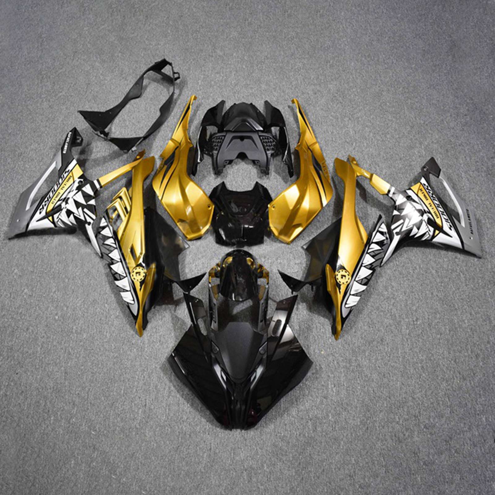 Amotopart 2019-2022 BMW S1000RR/M1000RR Gold Shark Fairing Kit