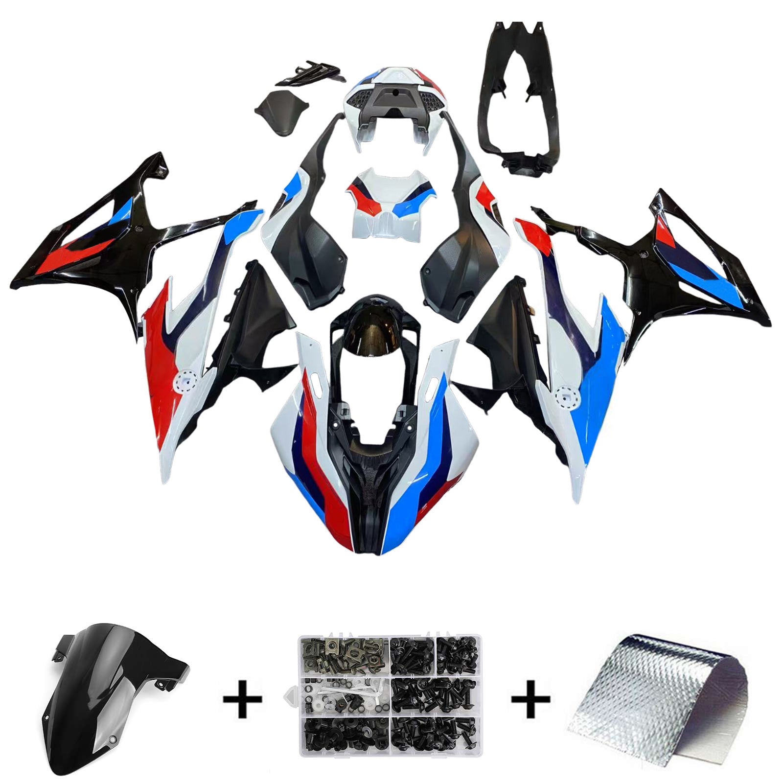 Amotopart 2019-2022 BMW S1000RR/M1000RR Black Red Blue White Racing Fairing Kit