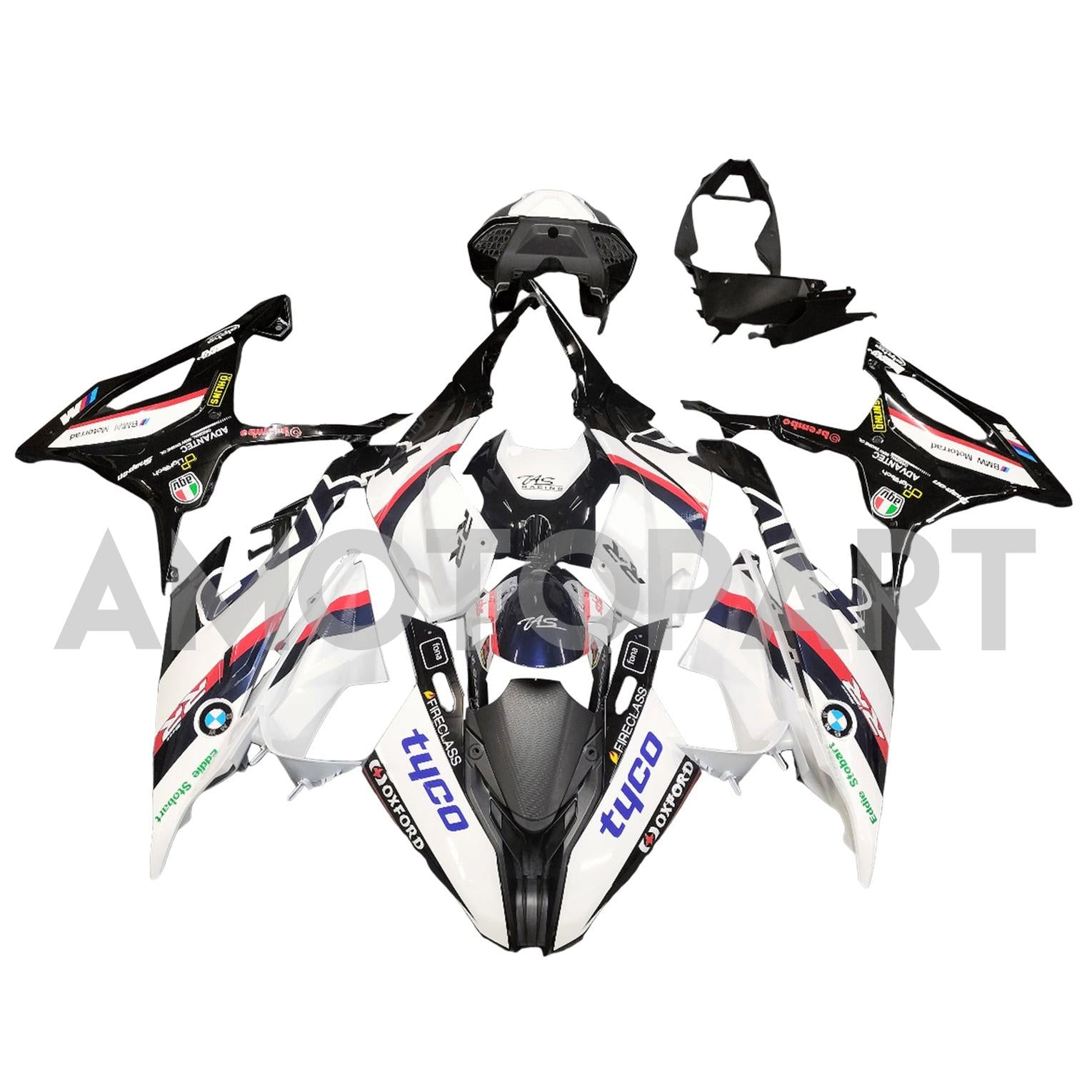 Amotopart 2019-2022 BMW S1000RR/M1000RR White Multi Racing Fairing Kit