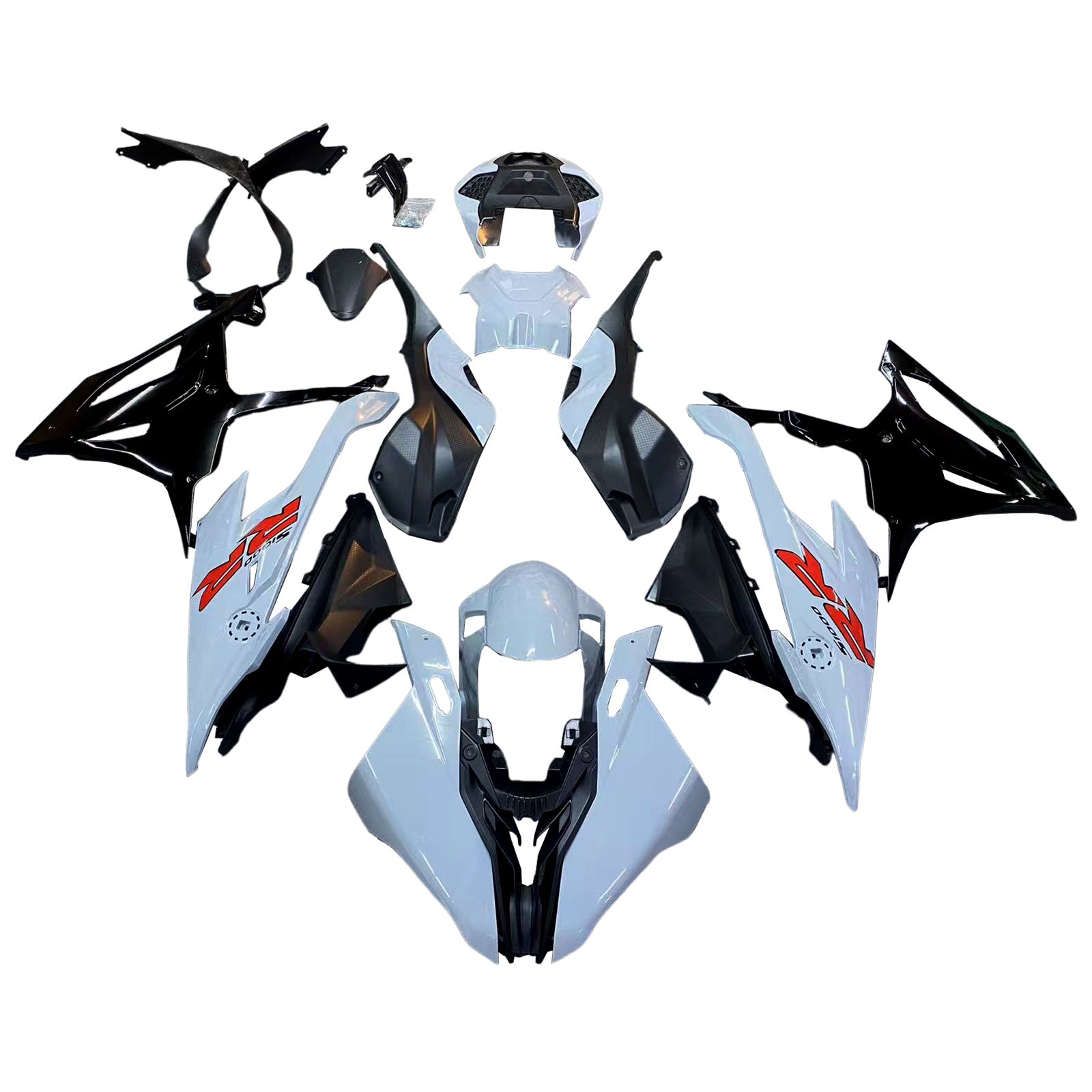 Amotopart 2019-2022 BMW S1000RR/M1000RR Black Grey-White Racing Fairing Kit