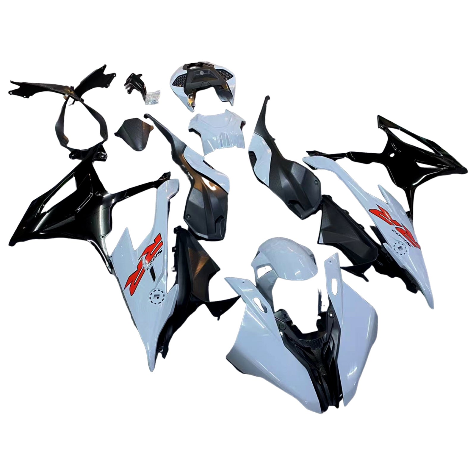 Amotopart 2019-2022 BMW S1000RR/M1000RR Black Grey-White Racing Fairing Kit