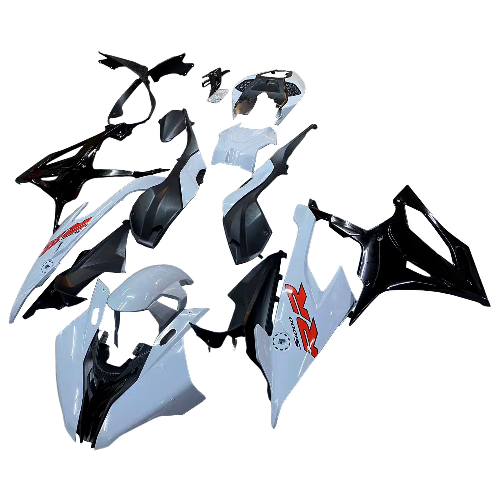 Amotopart 2019-2022 BMW S1000RR/M1000RR Black Grey-White Racing Fairing Kit