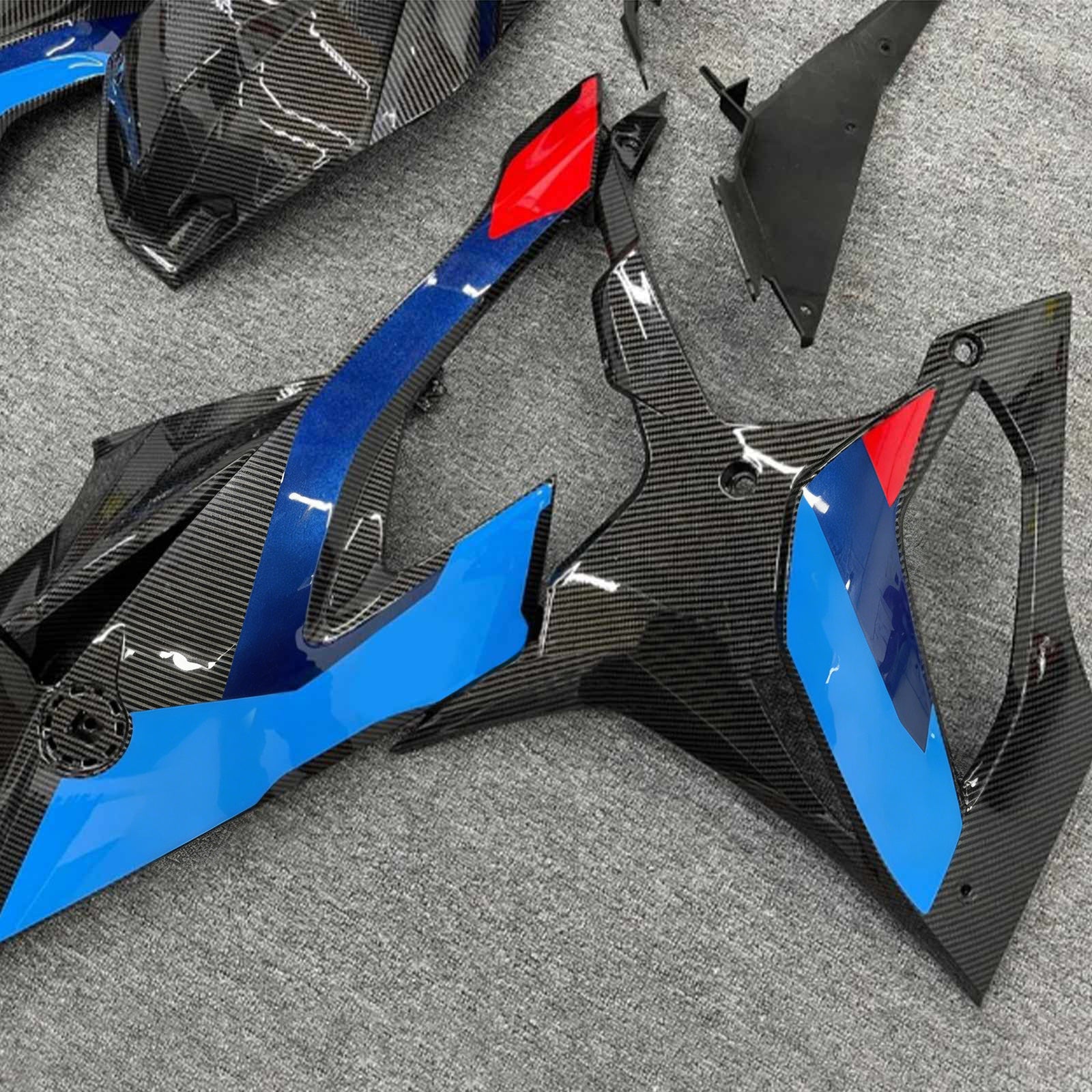 Amotopart BMW 2019-2022 S1000RR/M1000RR Sort Blue Red Carbon Fairing Kit