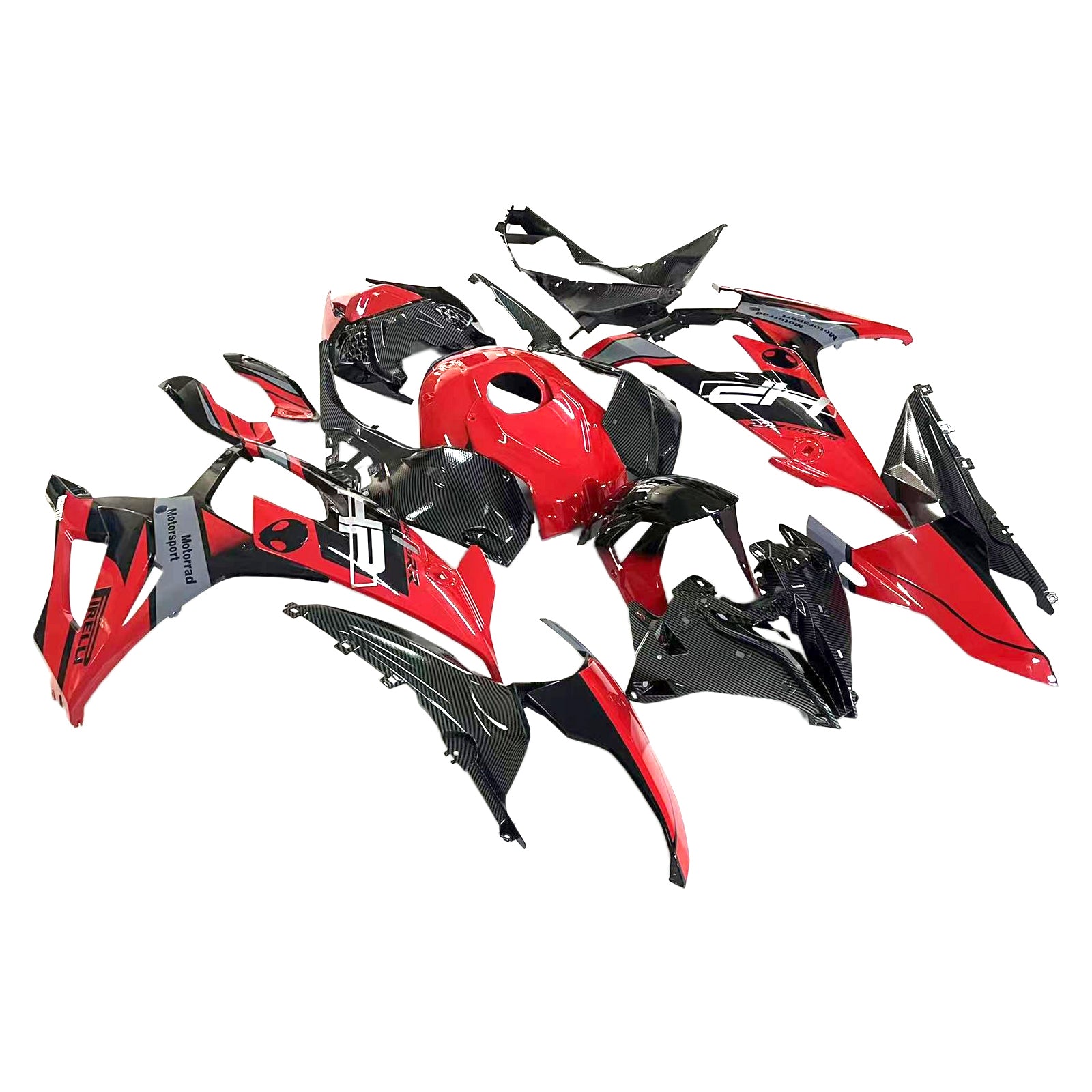 Amotopart BMW S1000RR 2019-2022 Black&Red Fairing Kit