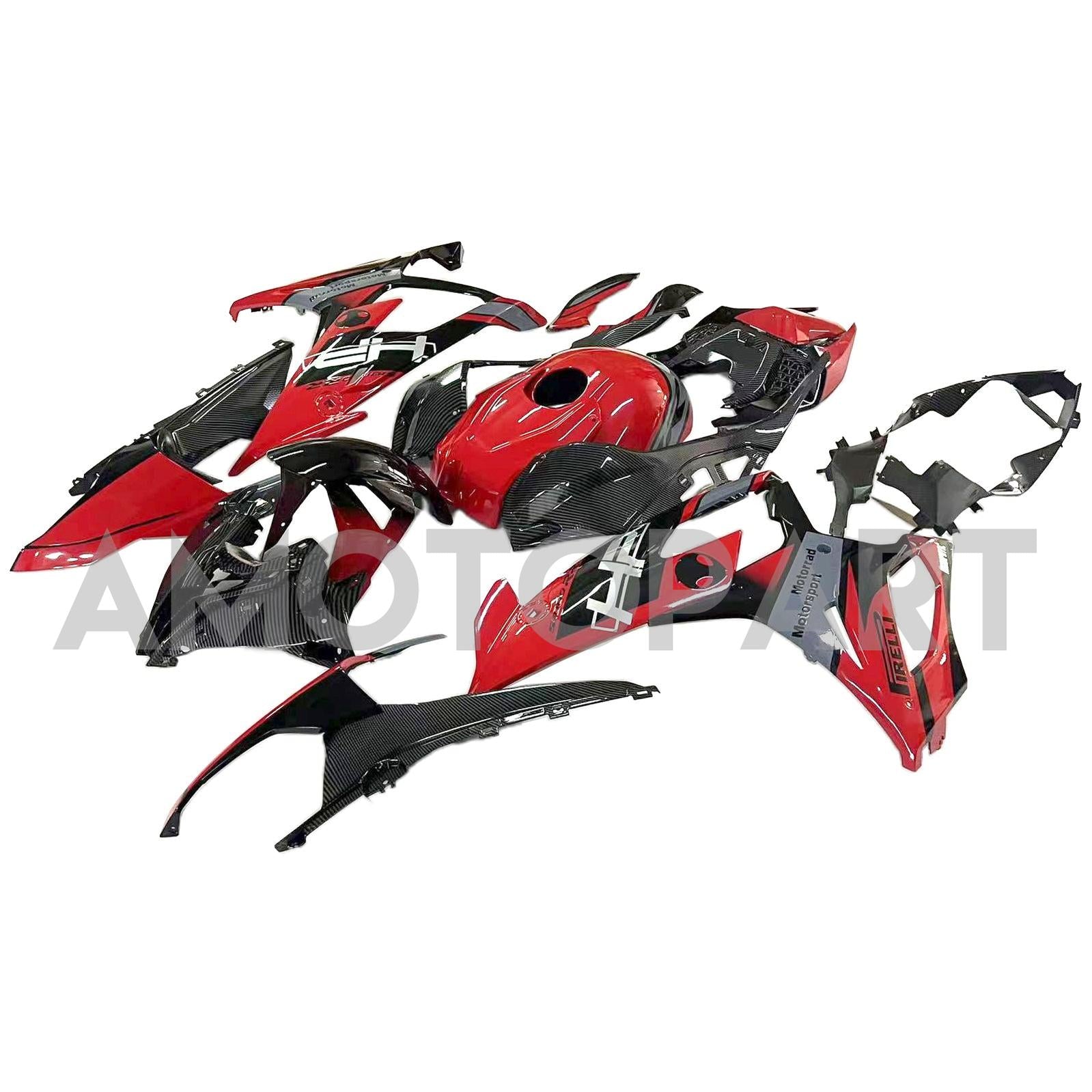 Amotopart BMW S1000RR 2019-2022 Black&Red Fairing Kit