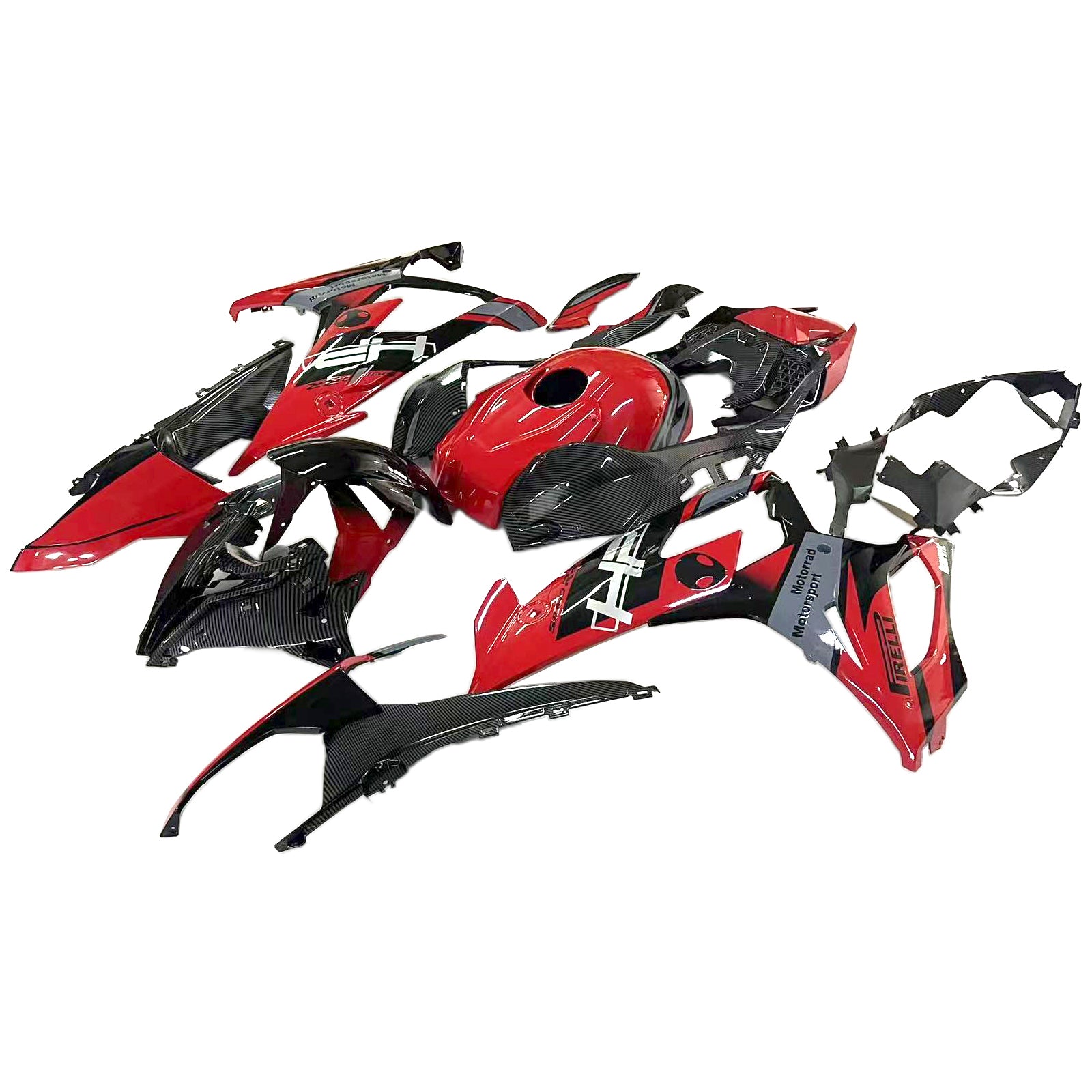 Amotopart BMW S1000RR 2019-2022 Black&Red Fairing Kit