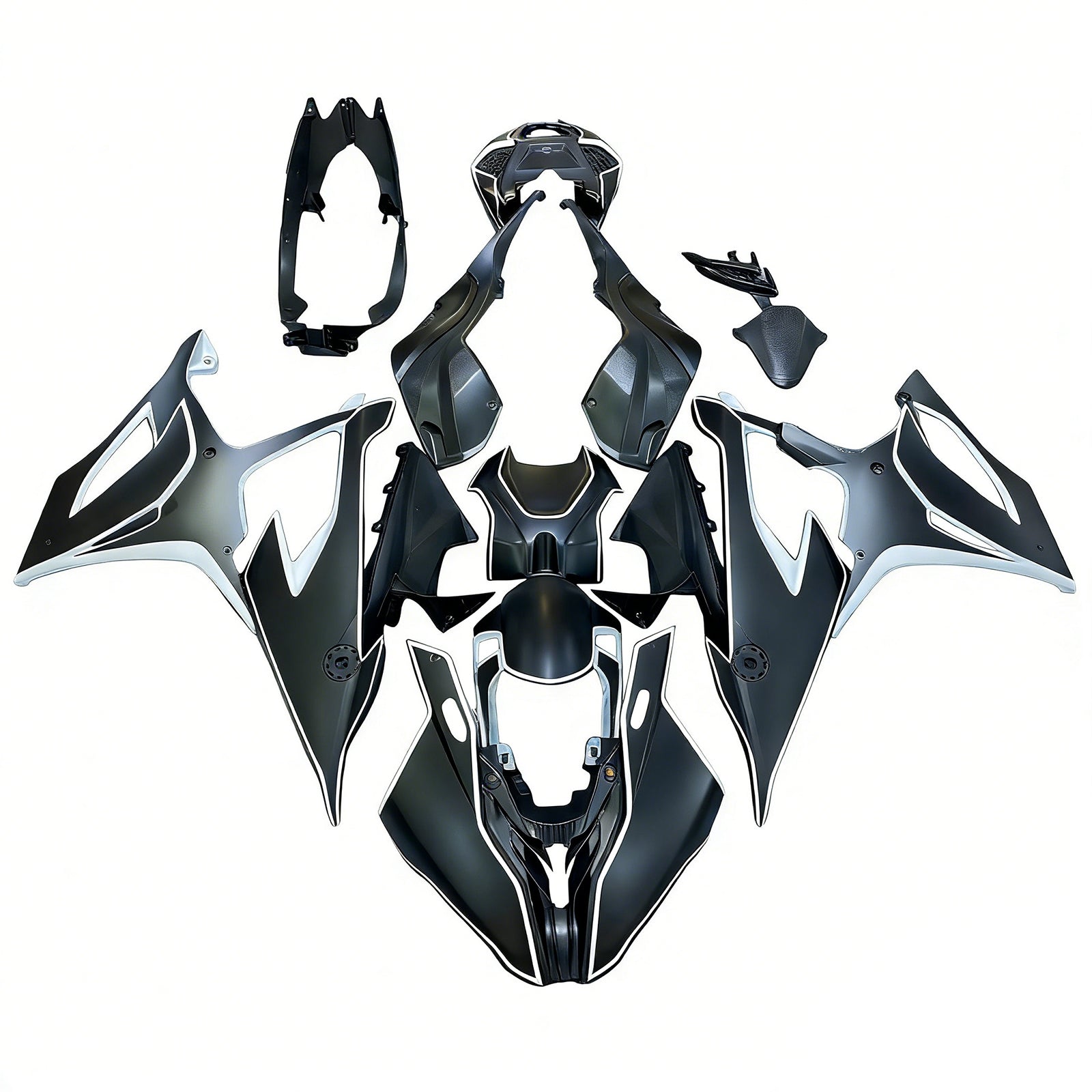 Amotopart BMW S1000RR 2019-2022 Black Stripe Fairing Kit