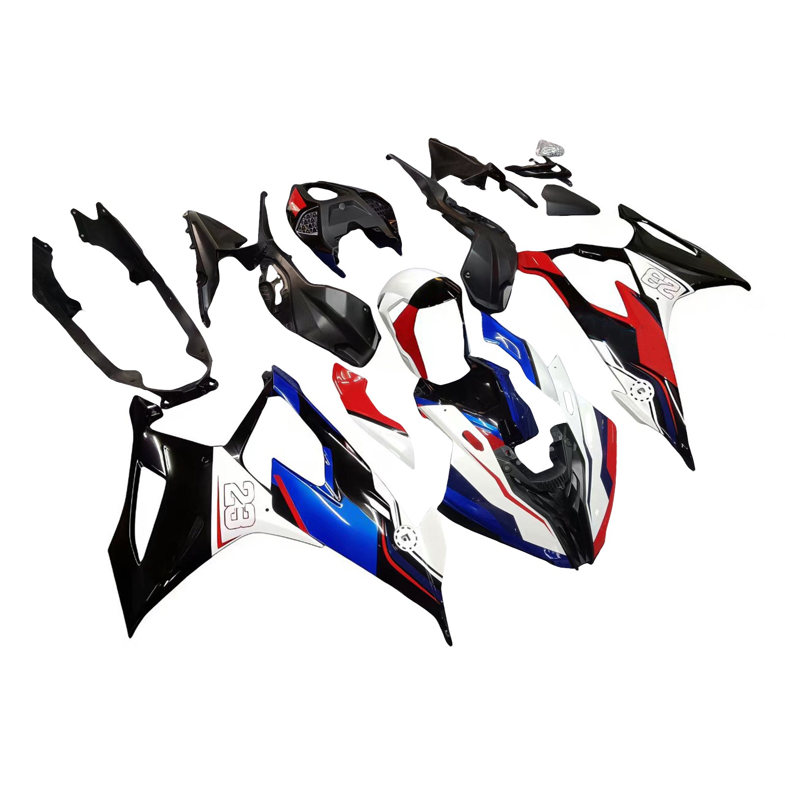 Amotopart BMW S1000RR 2019-2022 Blue&Red Style9 Fairing Kit