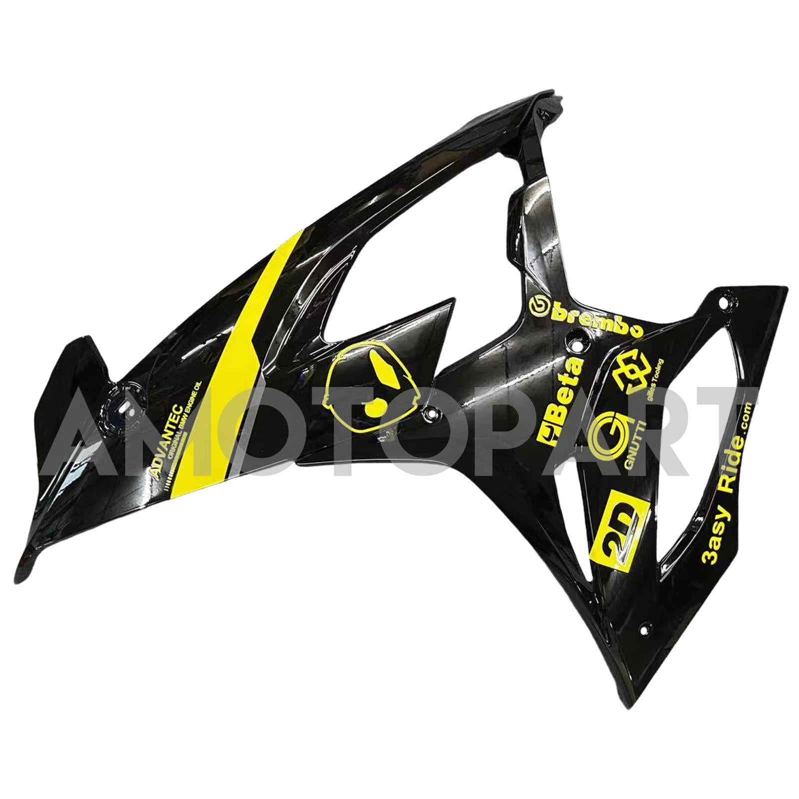 Amotopart BMW S1000RR 2019-2022 Black & Yellow Fairing Kit
