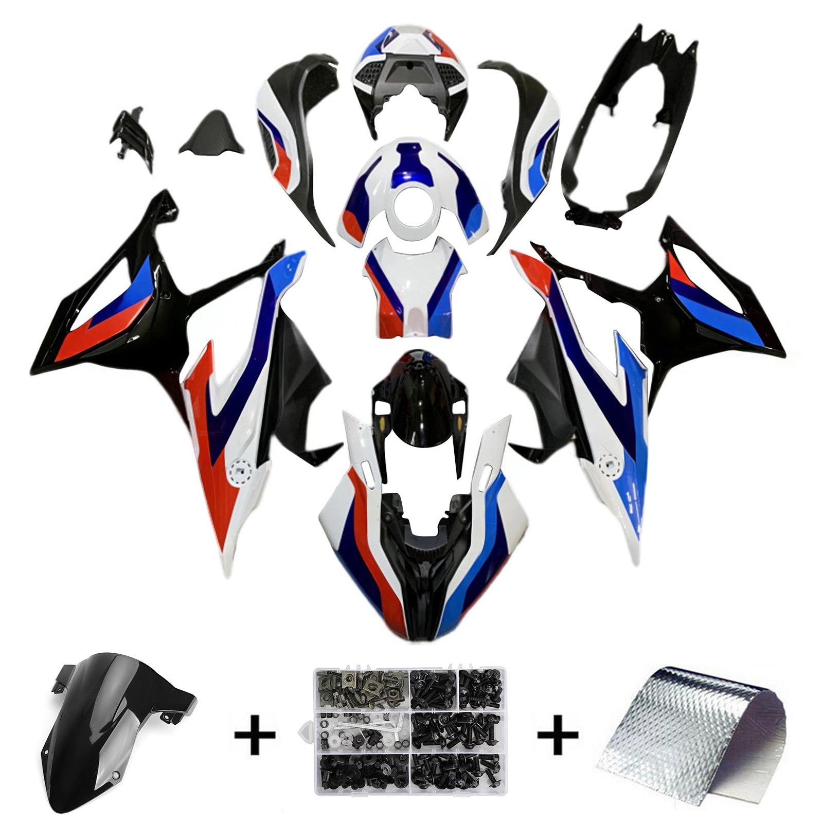 Amotopart BMW S1000RR 2019-2022 Blau&Red Style3 Verkleidungssatz