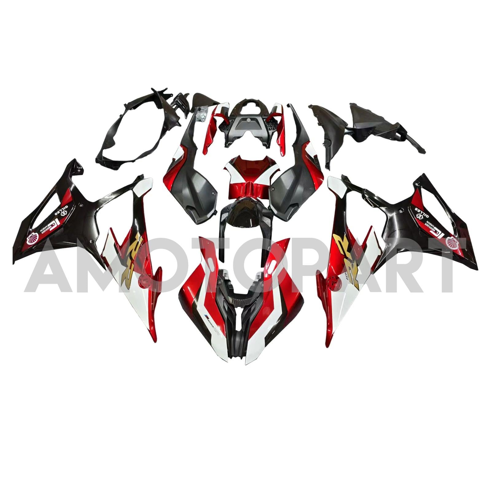 Amotopart BMW S1000RR 2019-2022 Red & Black Style2 Fairing Kit