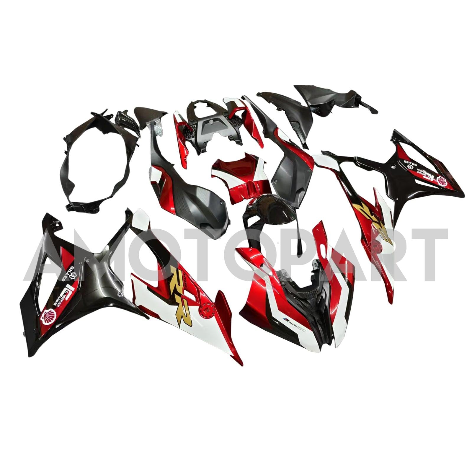 Amotopart BMW S1000RR 2019-2022 Red & Black Style2 Fairing Kit