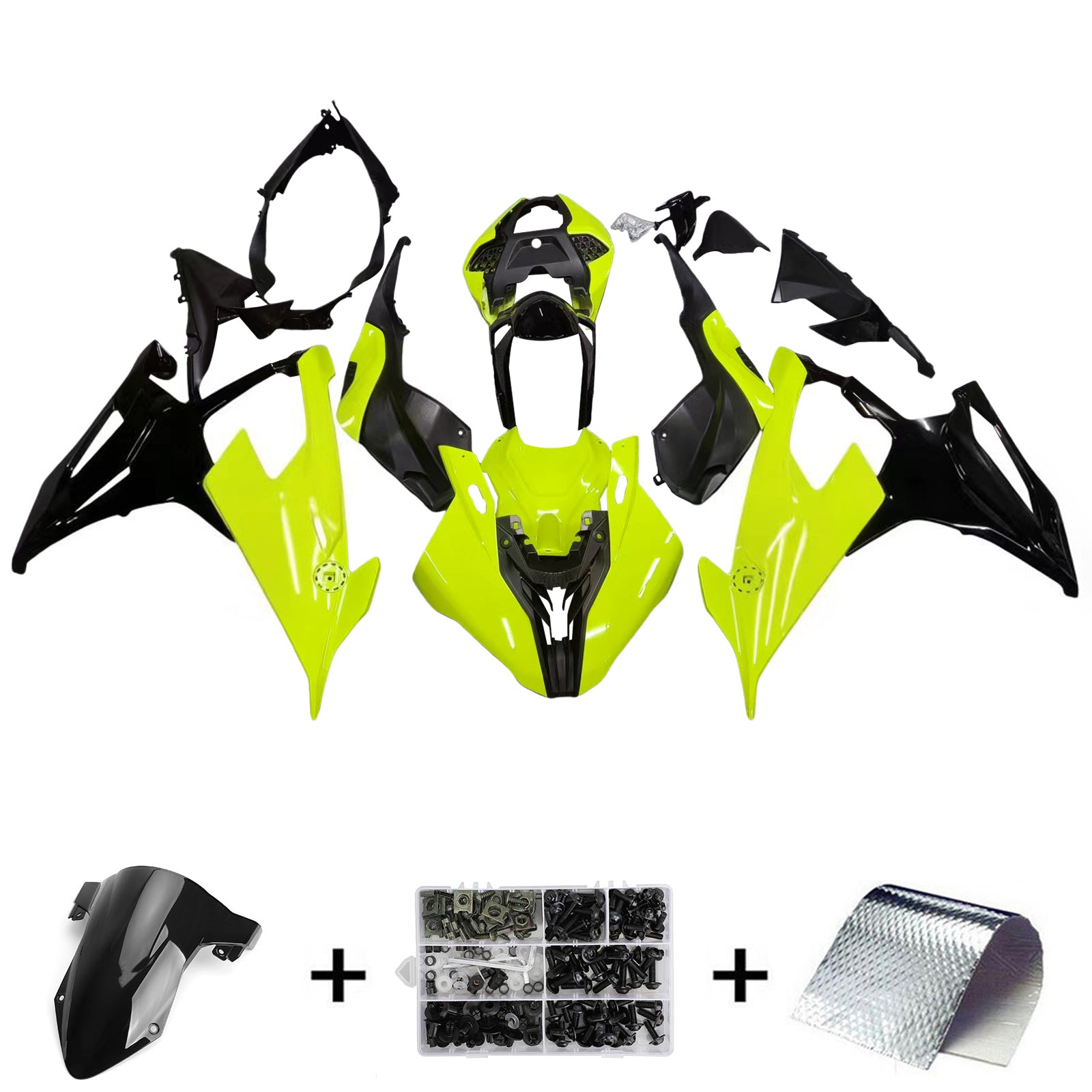 Amotopart BMW S1000RR 2019-2022 Fluorescent Chartreuse Fairing Kit