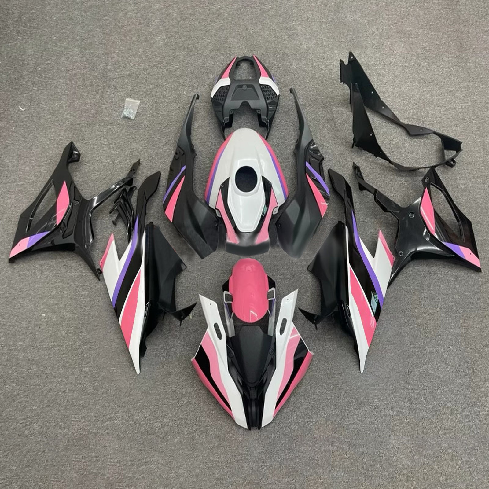 Amotopart 2019-2022 BMW S1000RR sort hvid lyserød lilla fairing kit