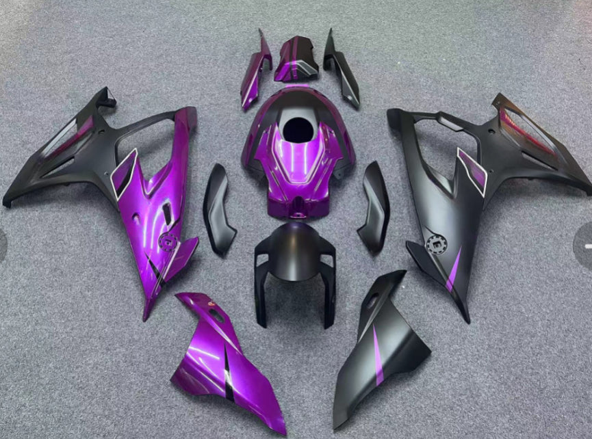 Amotopart 2019-2022 BMW M1000RR S1000RR Black Black Purple Fairing Kit