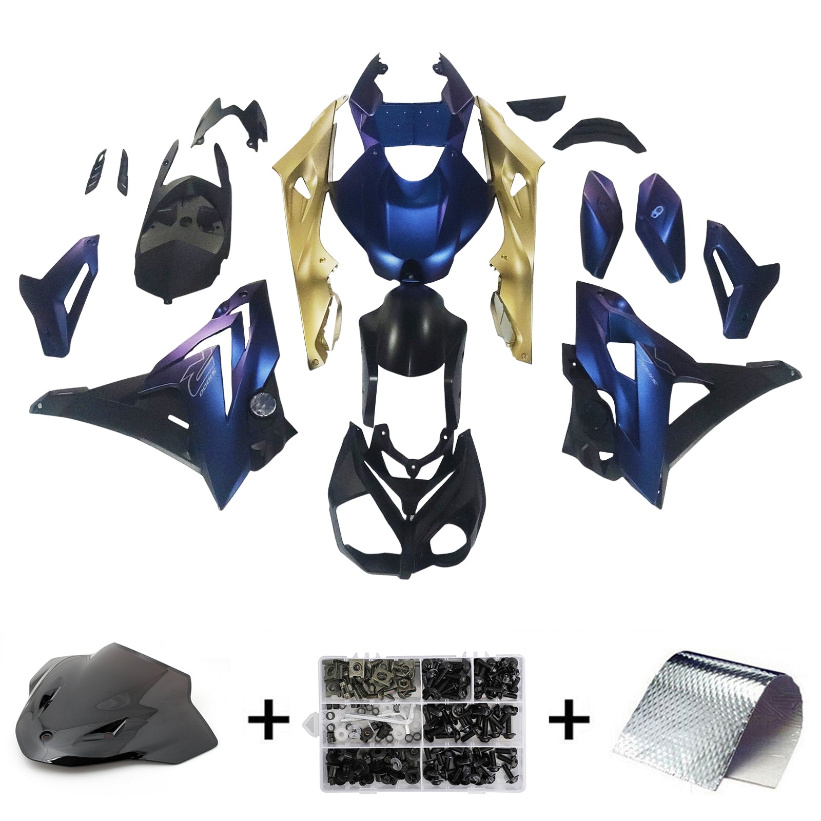 Amotopart 2014-2016 BMW S1000R Mattblå Fairing Kit