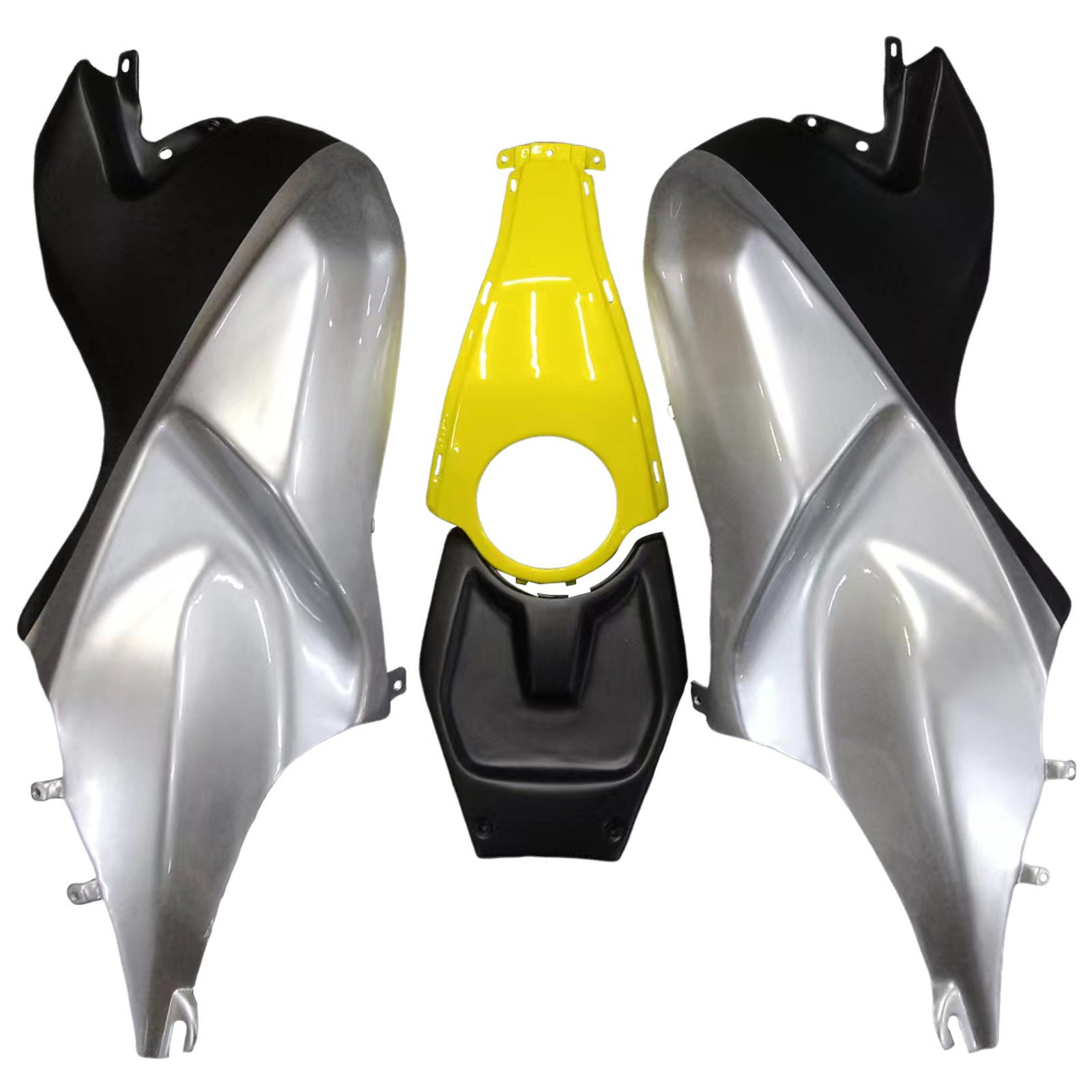 Amotopart BMW 2005-2010 K1200S Kit de carénage de sliver jaune noir