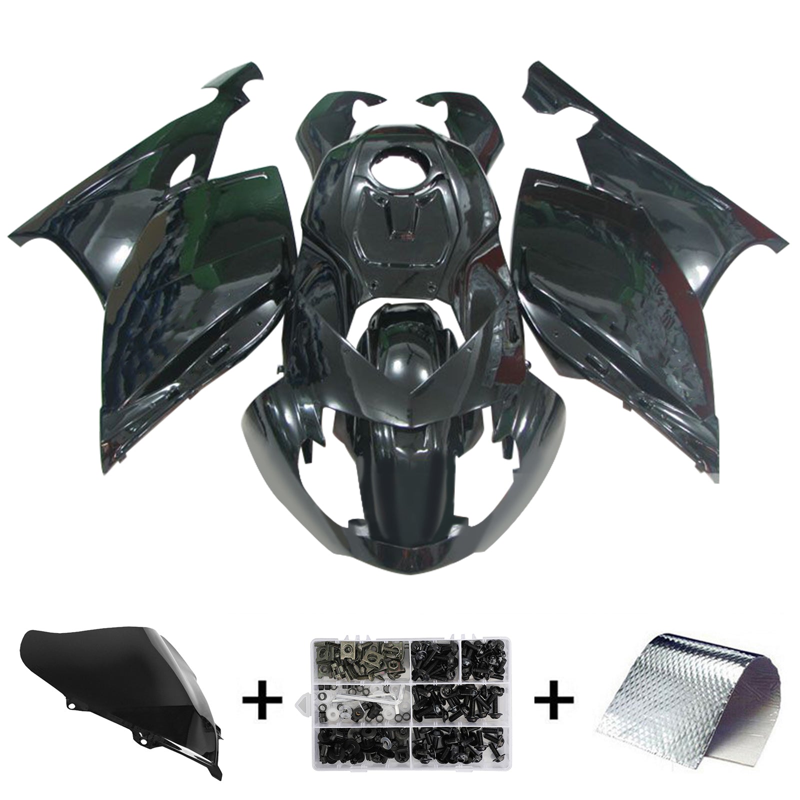 Amotopart 2005-2010 BMW K1200S Black Fairing Kit