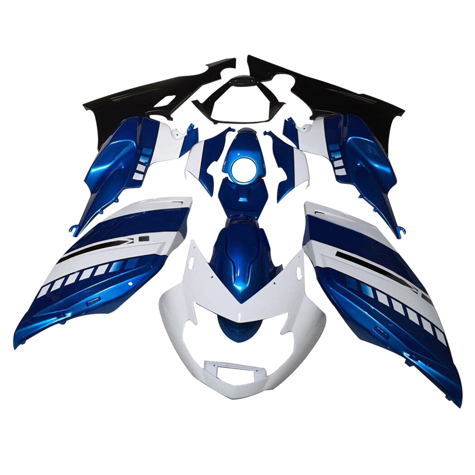 Amotopart BMW K1200S Blanc 2005-2010&Kit de carénage bleu