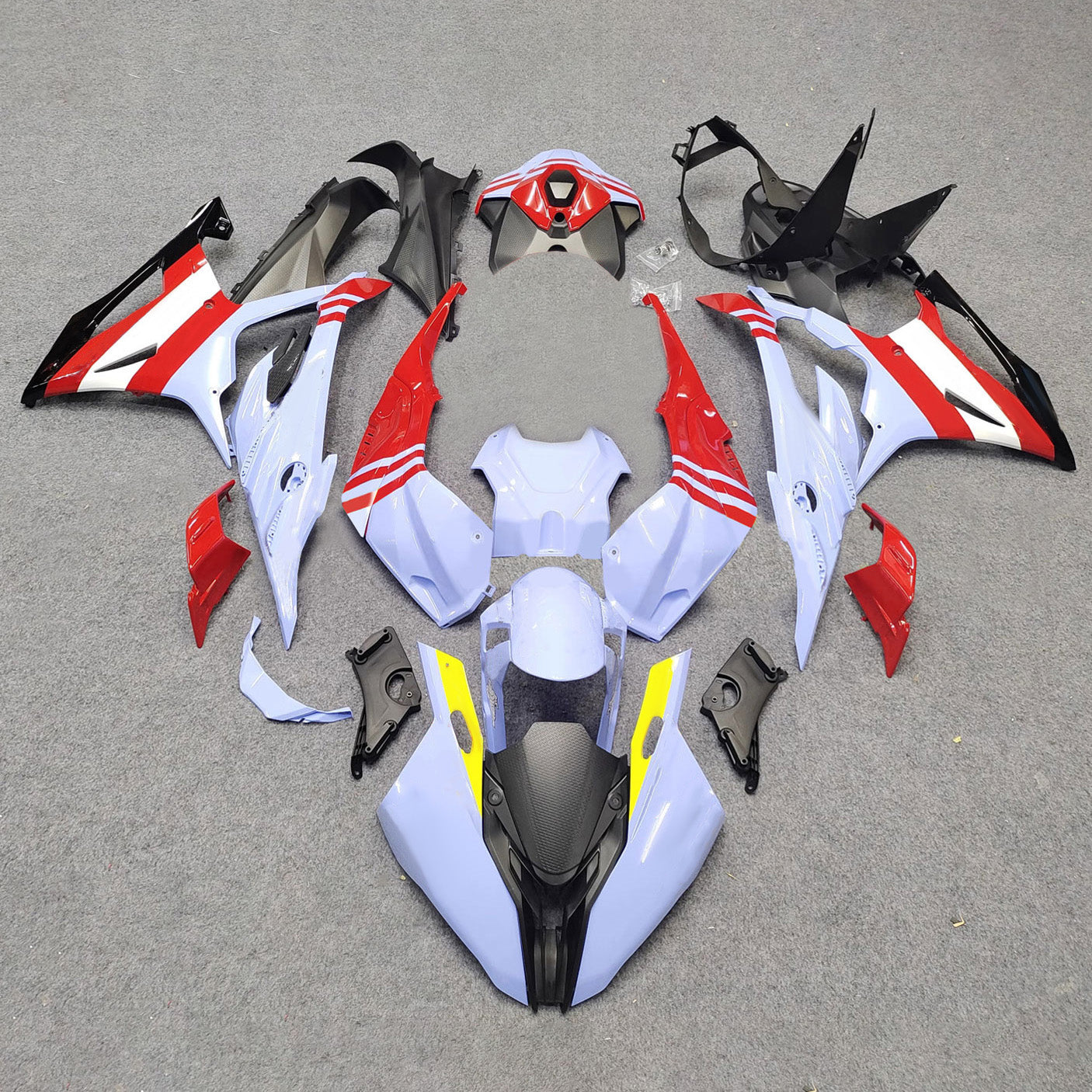 Amotopart 2023-2024 BMW S1000RR Black Red Light Blue Fairing Kit