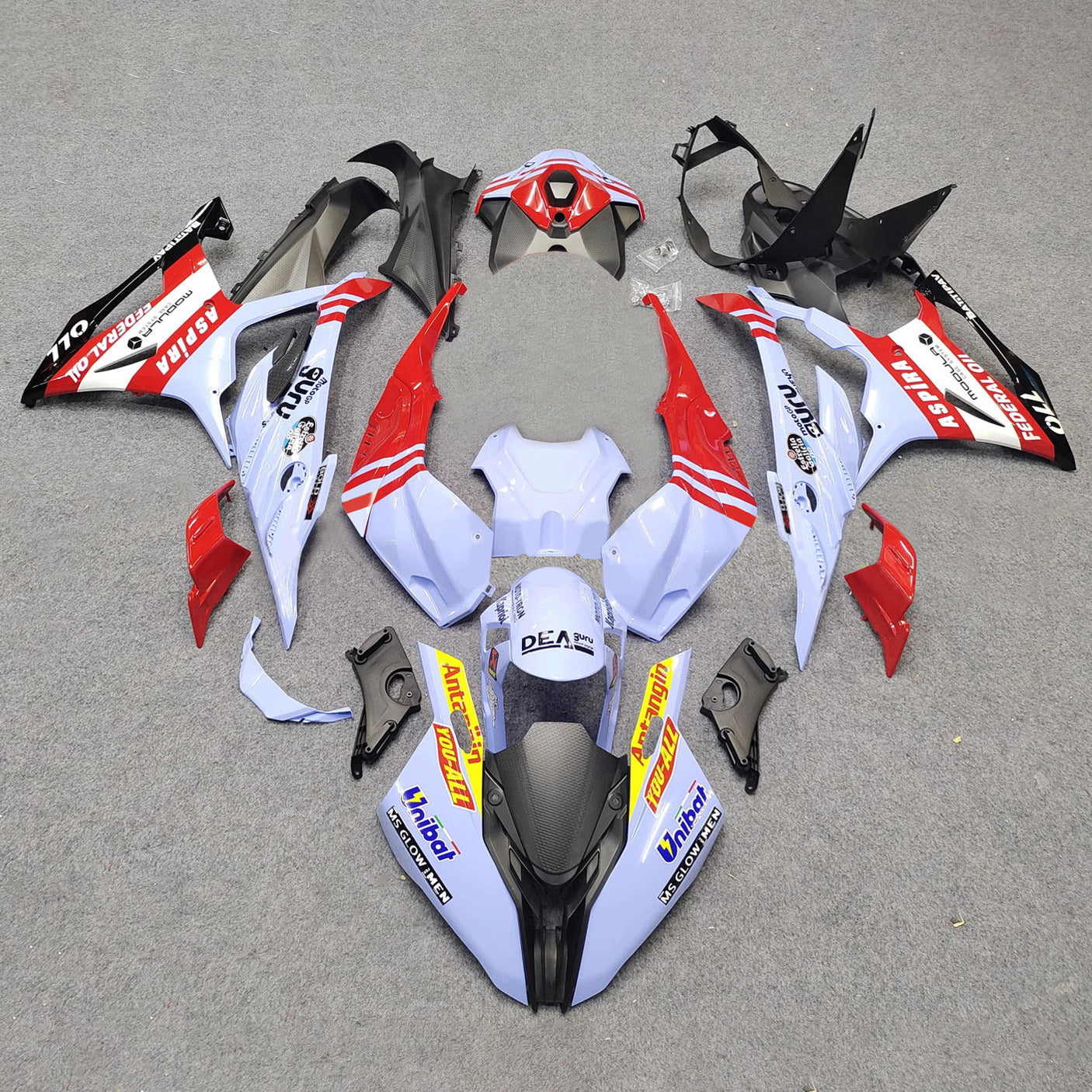Amotopart 2023-2024 BMW S1000RR Black Red Light Blue Fairing Kit