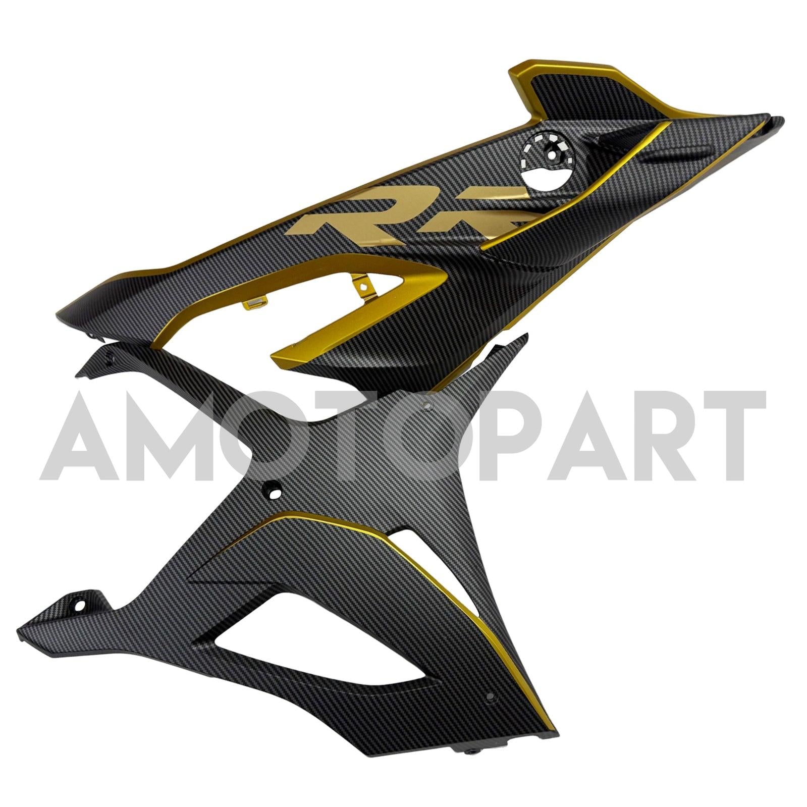 Amotopart 2023-2024 BMW S1000RR Carbon Fiber Pattern Gold Fairing Kit