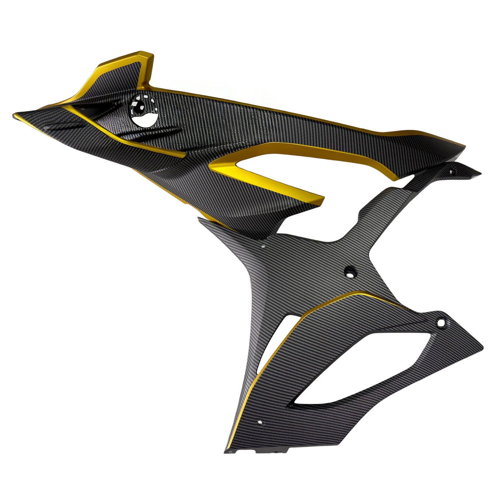 Amotopart 2023-2024 BMW S1000RR Carbon Fiber Pattern Gold Fairing Kit
