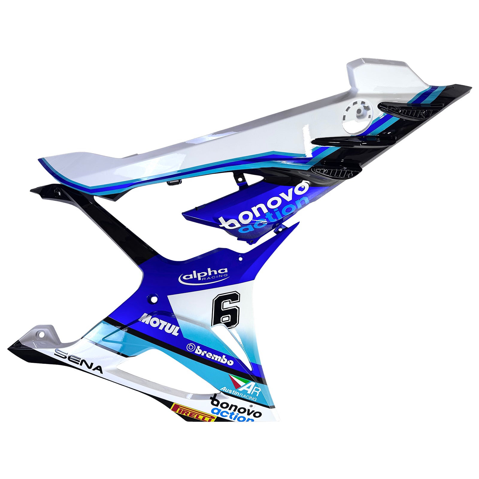 Amotopart 2023-2024 BMW S1000RR Blosy czarny niebieski biały zestaw owiewki