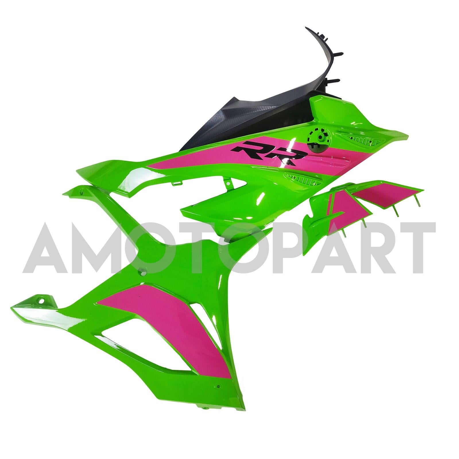 Amotopart 2023-2024 BMW S1000RR Kit de carénage noir rose brillant vert