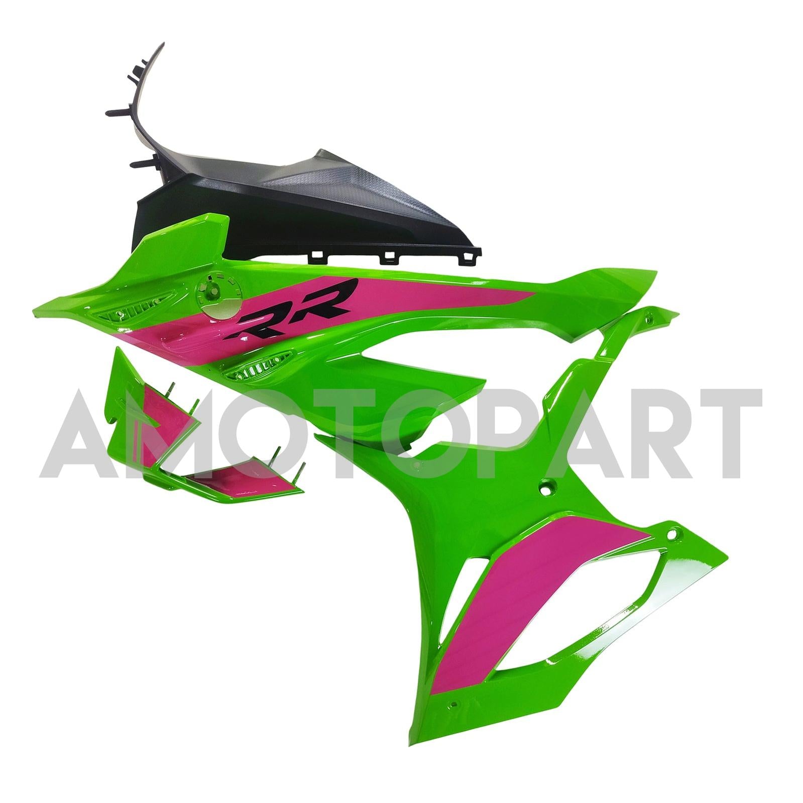 Amotopart 2023-2024 BMW S1000RR Kit de carénage noir rose brillant vert