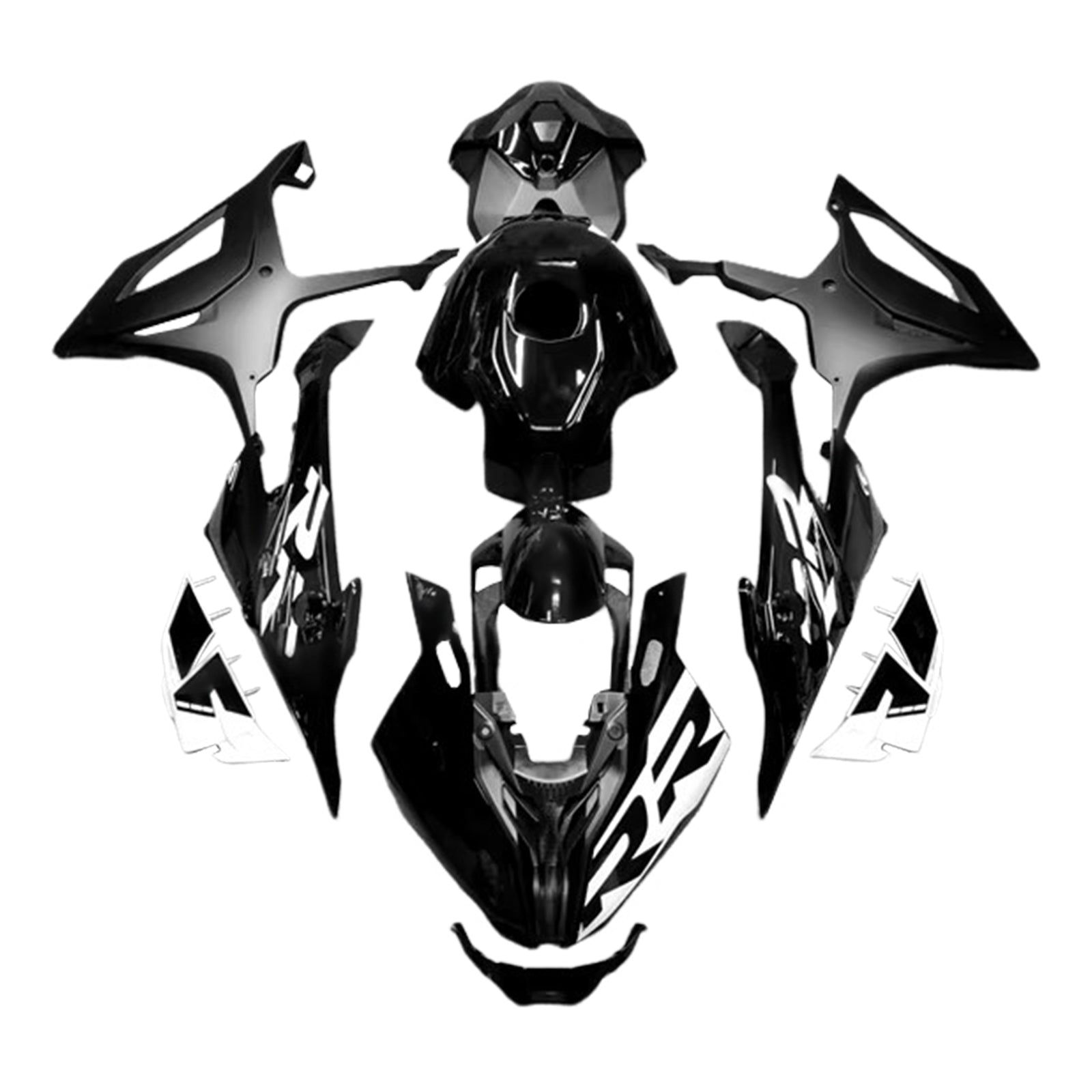 Amotopart 2023-2024 BMW S1000RR 光沢のあるブラック ホワイト フェアリングキット