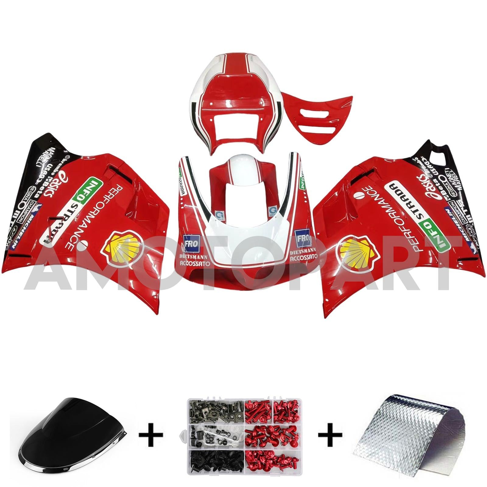 Amotopart Ducati 748/916/996/998 1996-2002 Red Style4 Fairing Kit