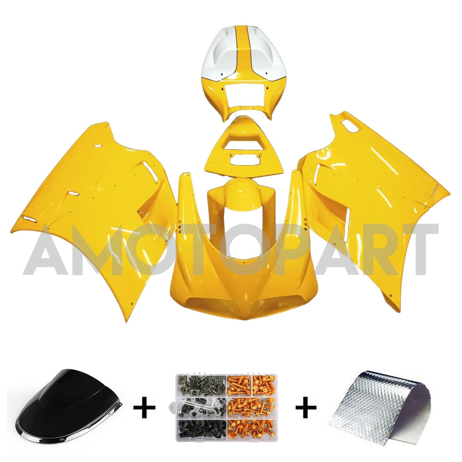 Amotopart Ducati 748/916/996/998 1996-2002 Yellow Fairing Kit