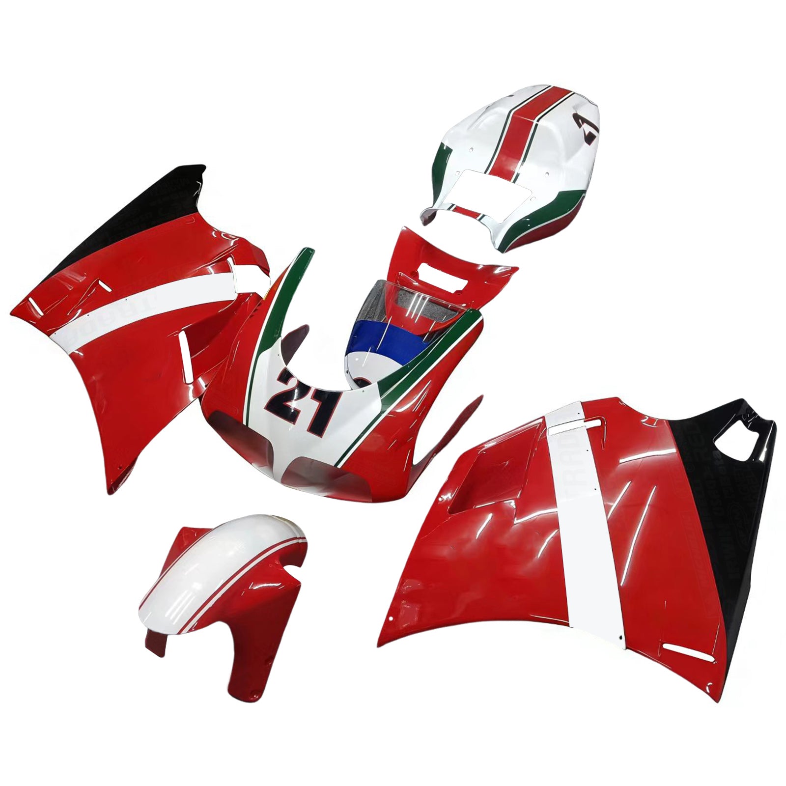Amotopart Ducati 748/916/996/998 1996-2002 Rouge avec un carénage logos Kit