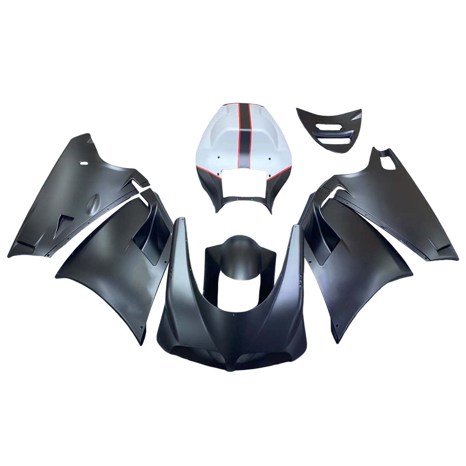 Amotopart Ducati 1996–2002 748/916/996/998 schwarz-weißes Verkleidungsset