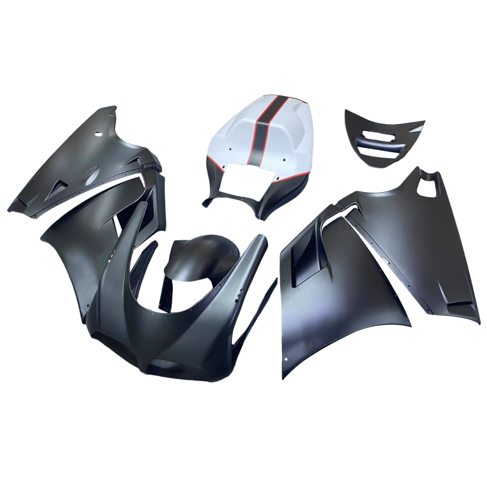 Amotopart Ducati 1996–2002 748/916/996/998 schwarz-weißes Verkleidungsset