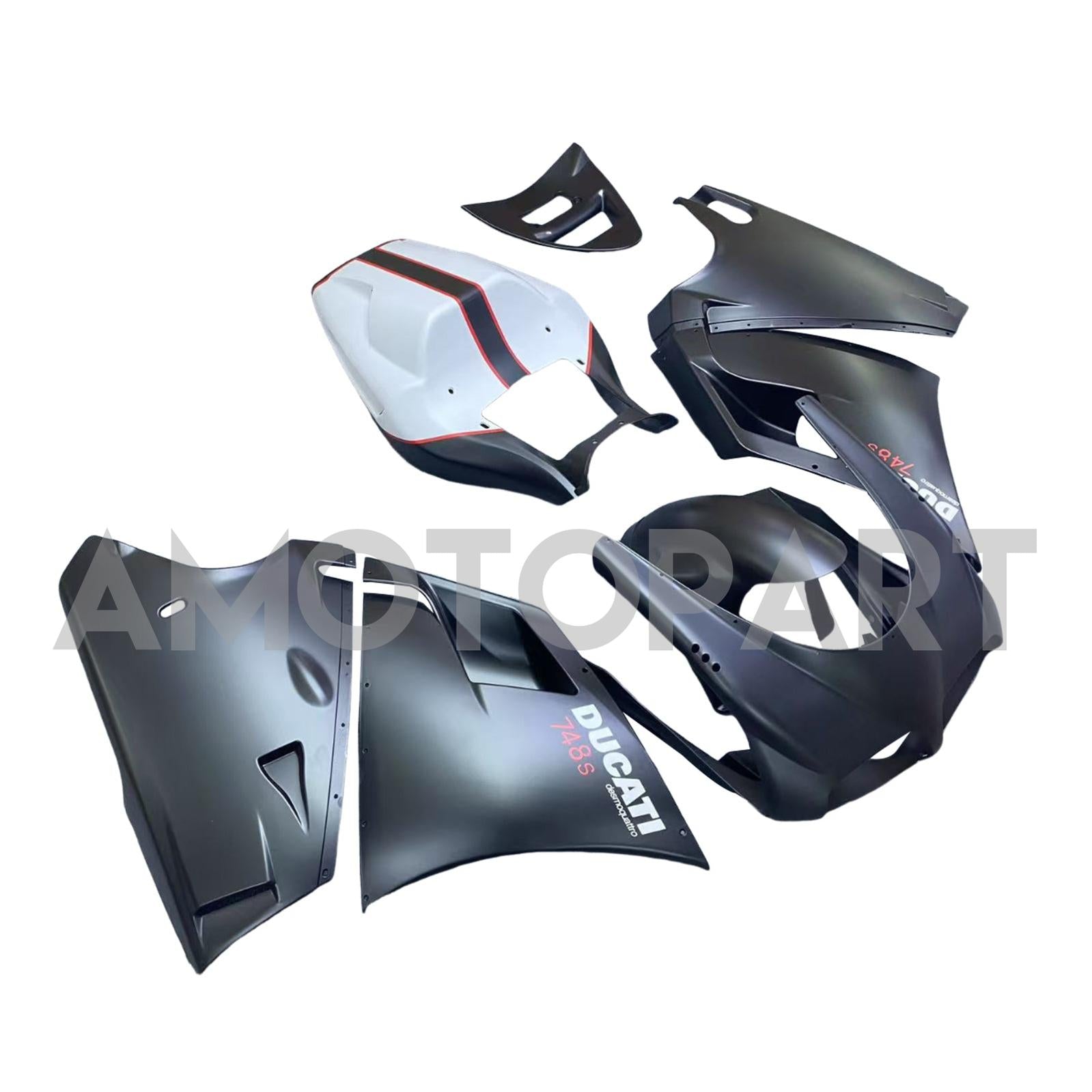 Amotopart Ducati 1996-2002 748/916/996/998 Black White Fairing Kit