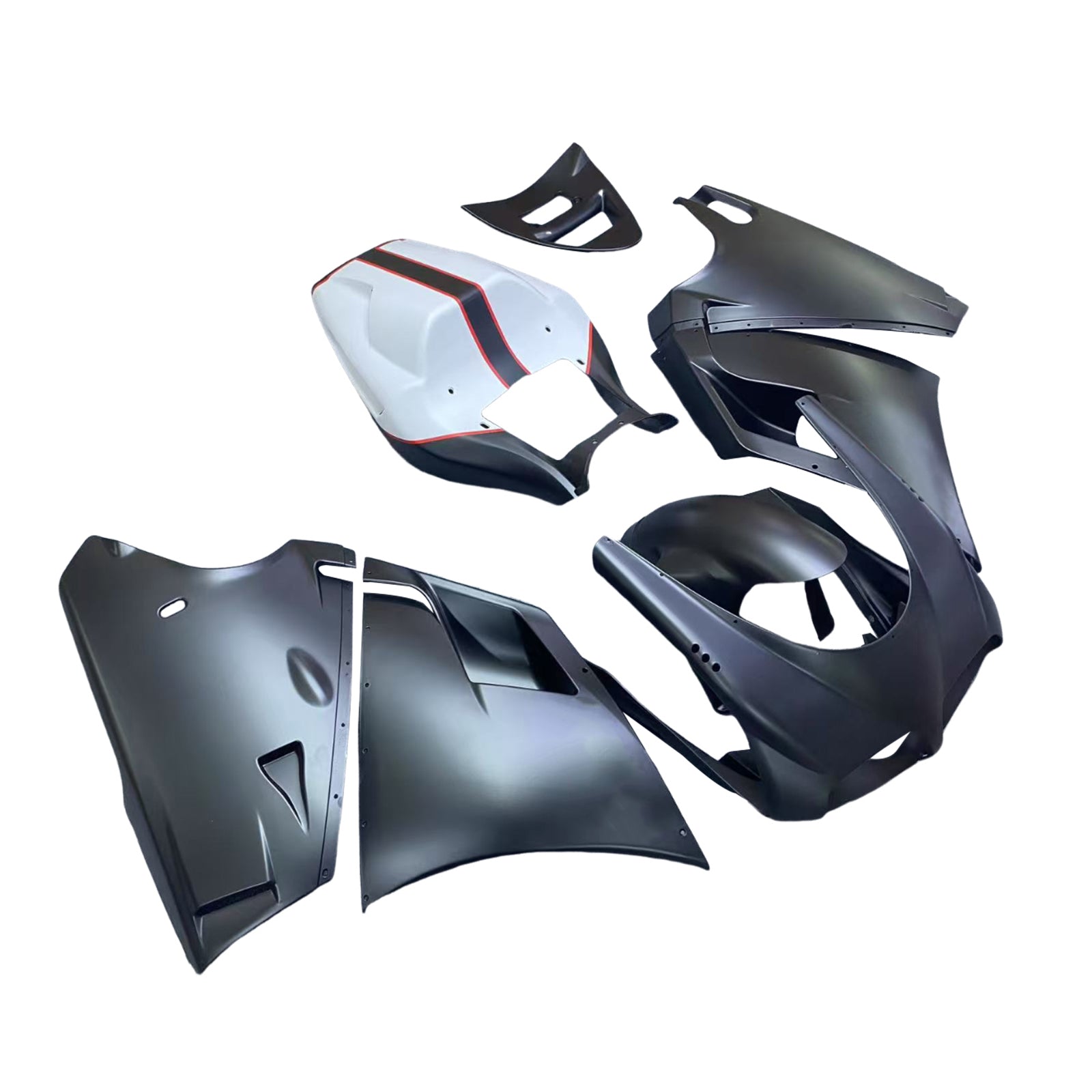 Amotopart Ducati 1996–2002 748/916/996/998 schwarz-weißes Verkleidungsset