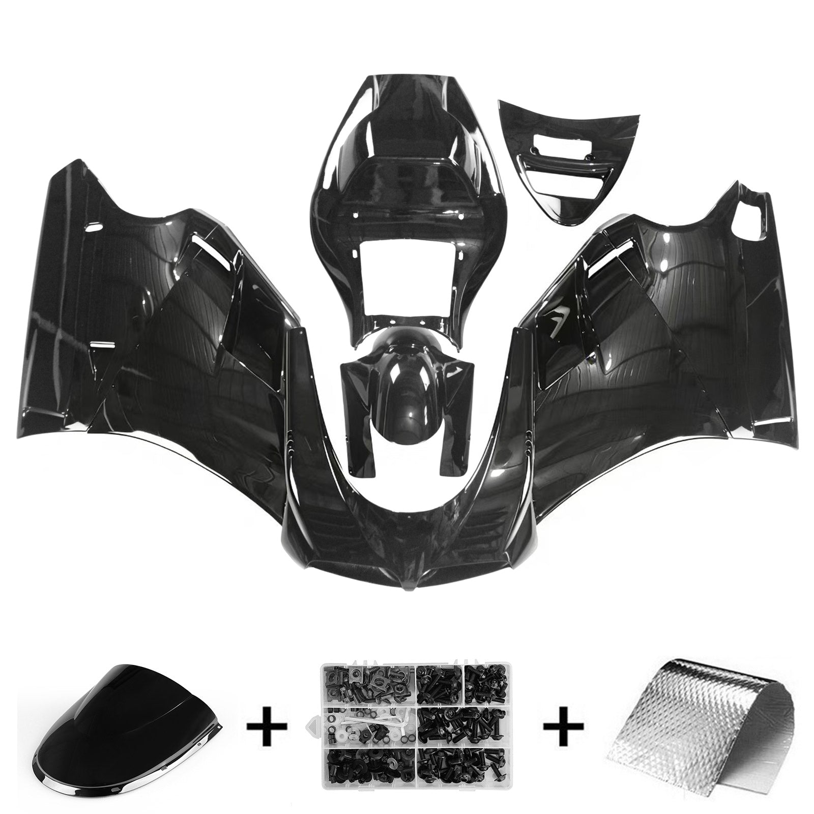 Amotopart Ducati 1996-2002 748/916/996/998 All Black Fairing Kit